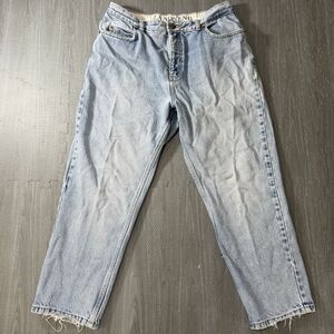 VTG LANDS END Original Fit Traditional Waist Tapered Leg Light Wash Mom Jeans